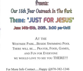 Our 15th Year Outreach In The Park